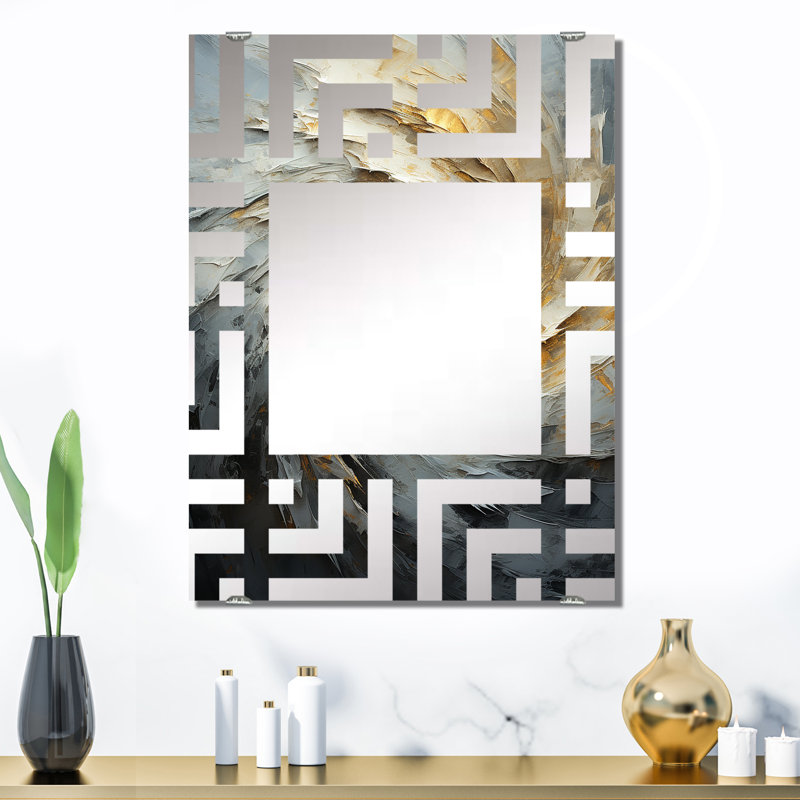 Carbone - Miroirs muraux décoratifs à collage abstrait MIR137987, 32 po x 24 po