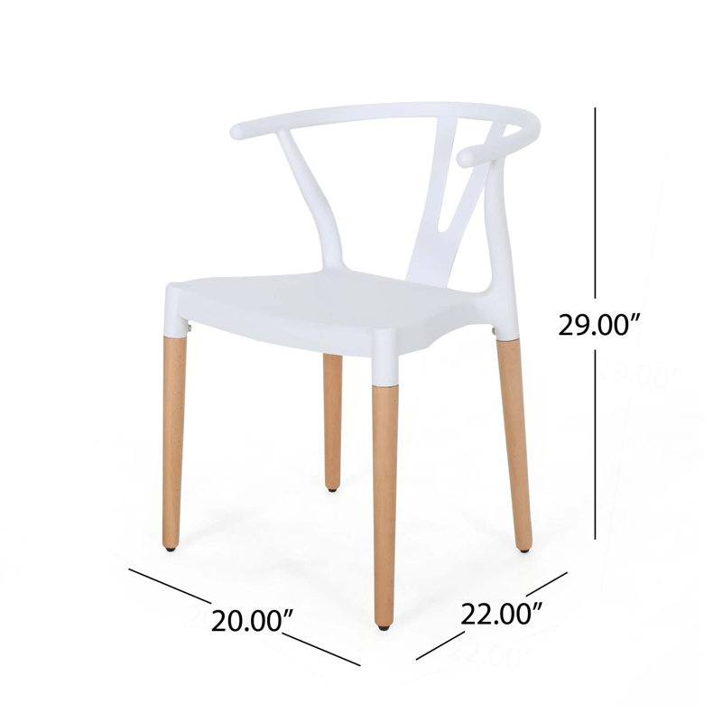 Chaise de salle à manger, ensemble de 2, Blanc/naturel