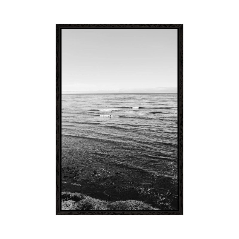 Sunset Cliffs Surfers III by Bethany Young - Print on Canvas, 101.6cm H x 66.04cm W x 3.81cm D, Black Framed