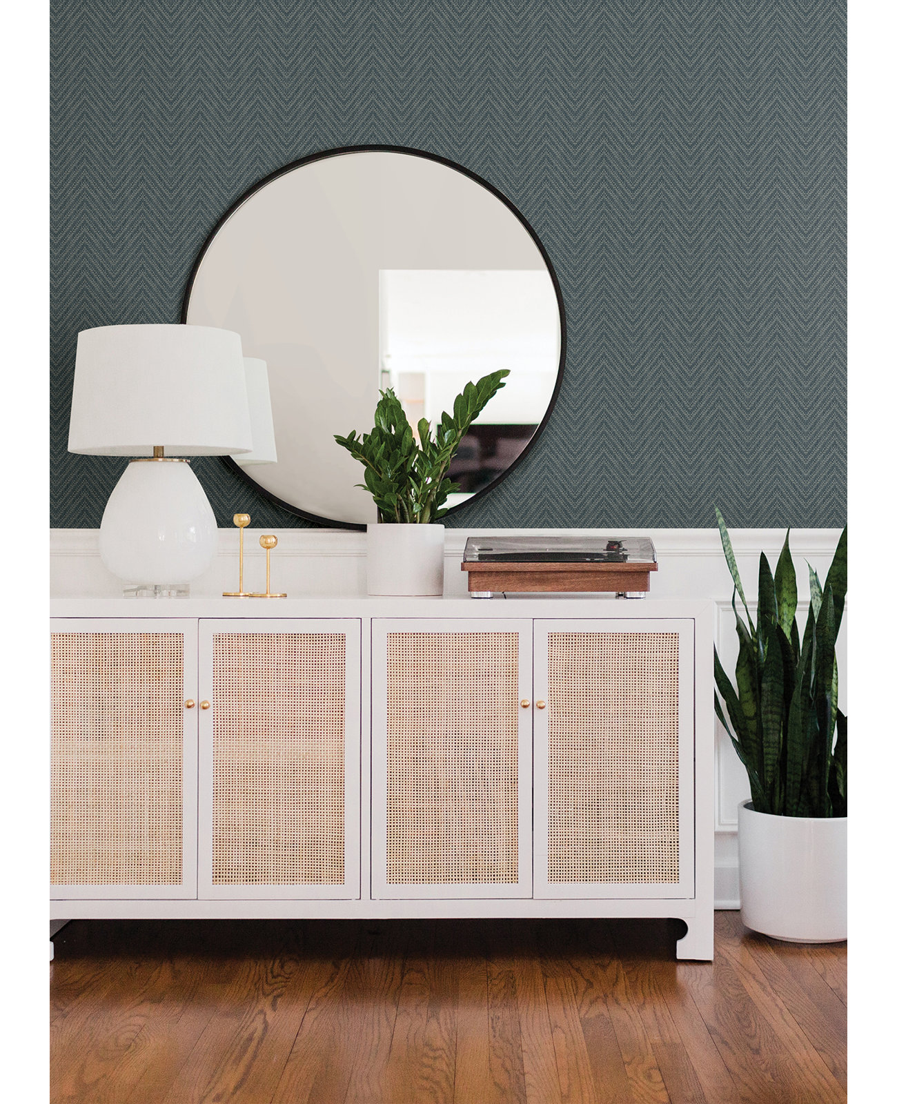 Eris Chevron Wallpaper, Teal