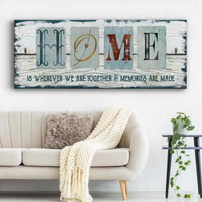 «Home Whereever We», art textuel sur toile
