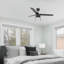 Ventilateur de plafond d'intérieur de 52 po avec éclairage Skelton, ventilateur de plafond à chaîne à 3 pales, moteur CA réversible, ensemble de lumières DEL à changement de couleur - noir mat-262816887-181729894-262816889
