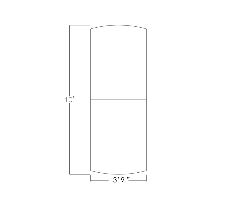 Arc Rectangle Conference Table with Post Legs, 120" L x 48" W, Fog Gray, Matte Black