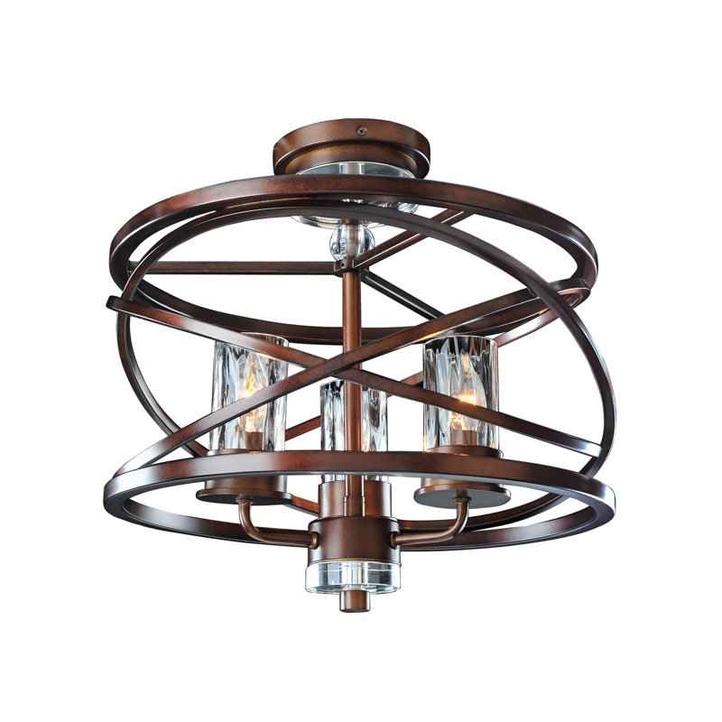 Plafonnier semi-encastré en bronze étrusque 3 LT Eternity Kalco