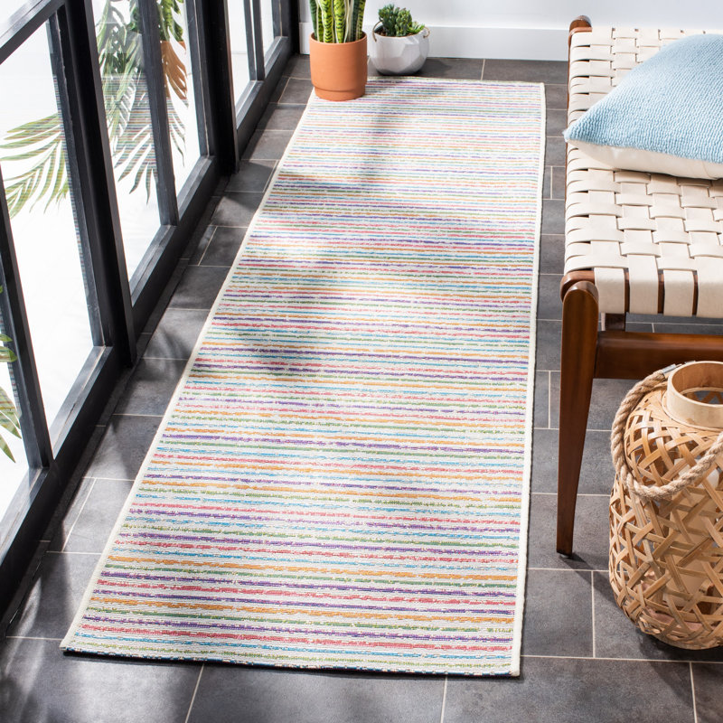 Donahue Performance Striped Indoor/Outdoor Area Rug, Runner 2' x 8'