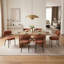 Table de salle à manger rectangulaire en bois Alyria de 63 po avec 4 chaises de salle à manger en cuir bouclé Sherpa-1463912054-1463912074-1463912079