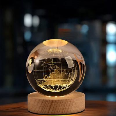 Sphères apaisantes, la veine de cristal de Saturne et du système solaire, 2,35 pouces de lampes heureuses qui changent pour le décor de la chambre à coucher