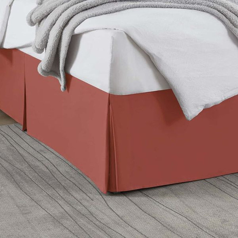 Jupe de lit plissée de luxe de 14 po, Orange, Simple