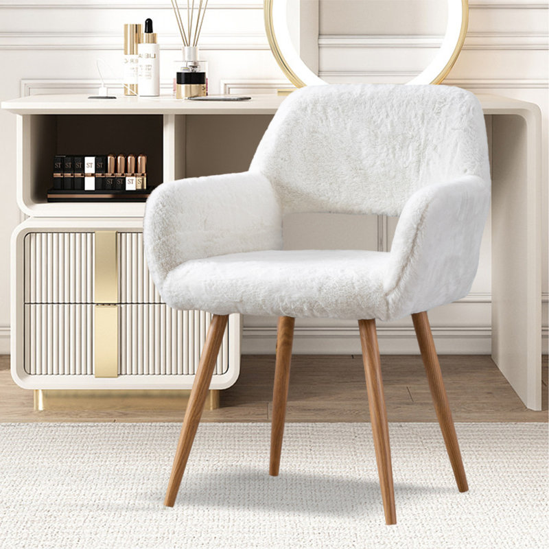 Chaise de salle à manger rembourrée Grochow, Blanc
