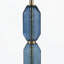 Lampe de table facettée en verre bleu