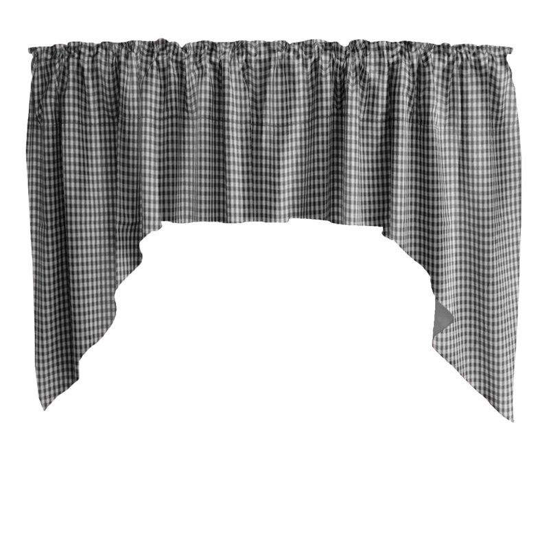 Cantonnière à carreaux Gingham, Noir, noir, noir, noir