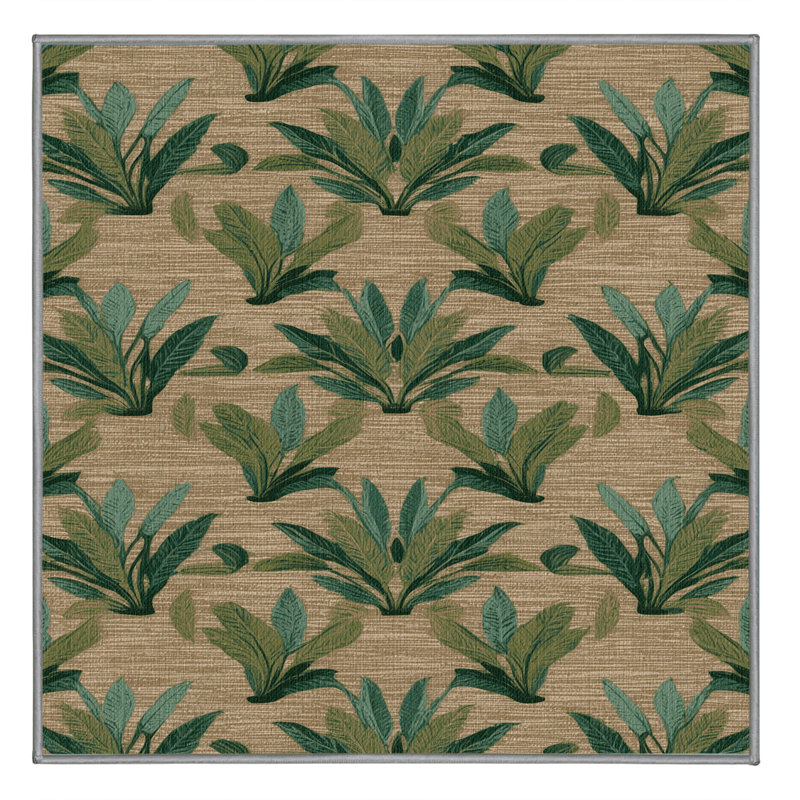 Washable Water Chestnut Vegetables Area Rug, Square 3'