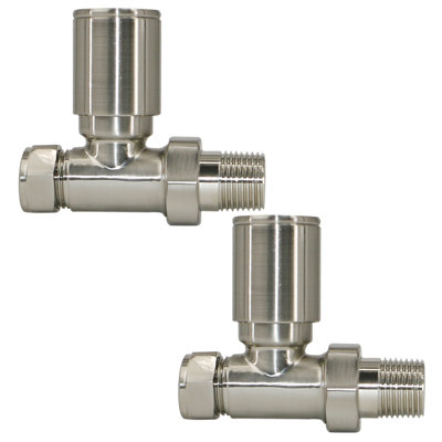 Designer Radiator Heated Towel Rail Valves 15Mm X 1/2" Manual Straight Twin Pack