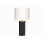 Lighting, H 24 po, lampe de table, béton noir, abat-jour ivoire / crème, moderne