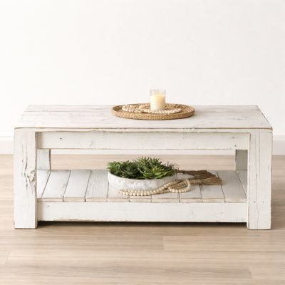 Table basse en bois massif avec rangement Easthampton