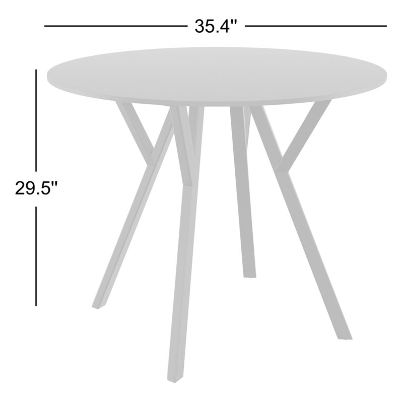Lexington Round Outdoor Dining Table , 35.4'' in. W 35.4'' in. D, Black