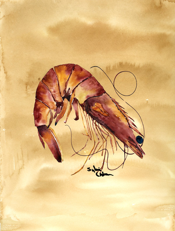 Polyester à 2 côtés 40 x 28 po drapeau maison Shrimp, Jaune