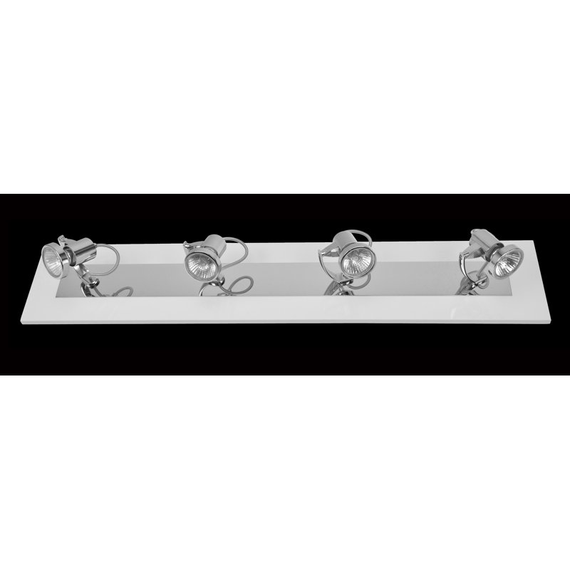 Ensemble de rail d’éclairage 4 lumières fix, Blanc piano