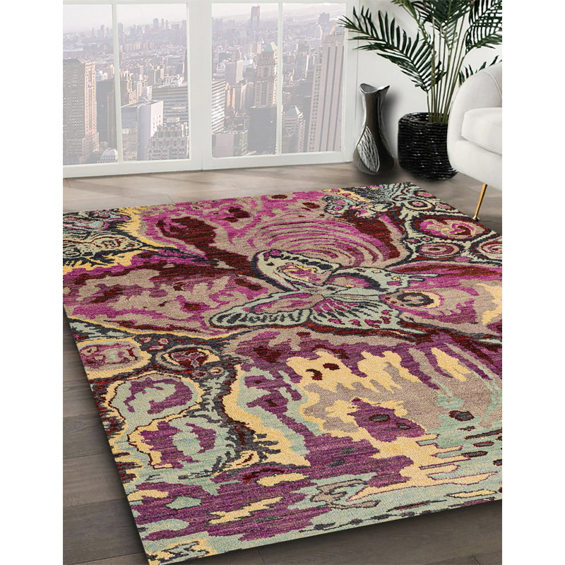 Crotzer Abstract Indoor Rug, Square 7'