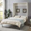 Demi-lit escamotable à fermeture automatique et semi-ouvert idéal pour la chambre d'amis, pour la chambre à coucher, la chambre d'amis, le bureau personnel, le blanc rustique