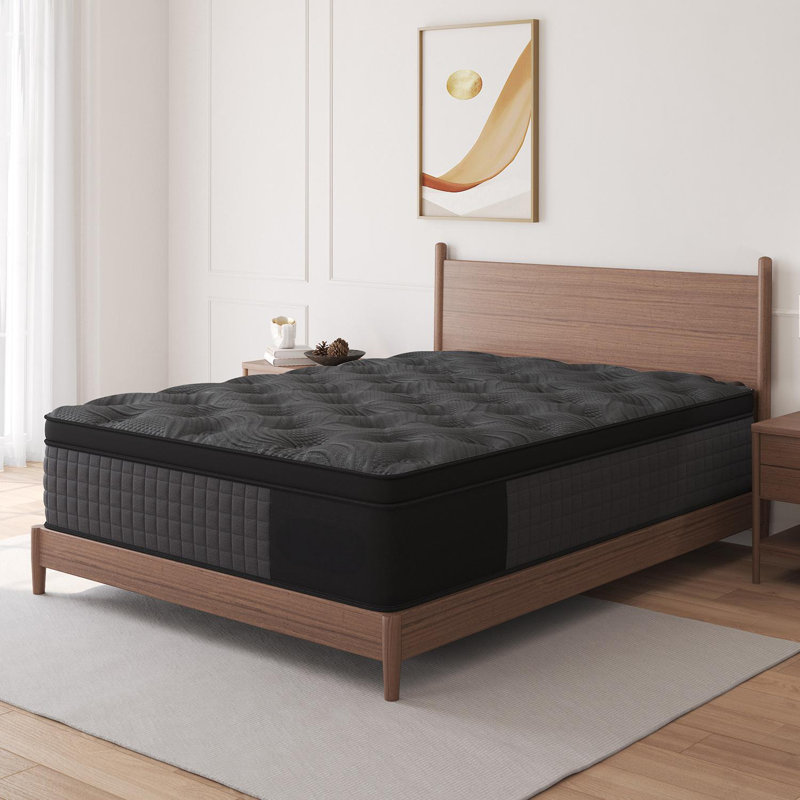 Matelas hybride mi-ferme 9 po / 12 po avec mousse viscoélastique rafraîchissante, ressorts ensachés, soulagement de la pression, lit dans une boîte
