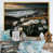 Toile avec cadre flottant or