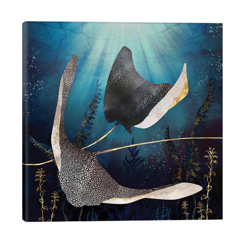 Metallic Stingray - Wrapped Canvas Print, 45.72 cm H x 45.72 cm W x 3.175 cm D