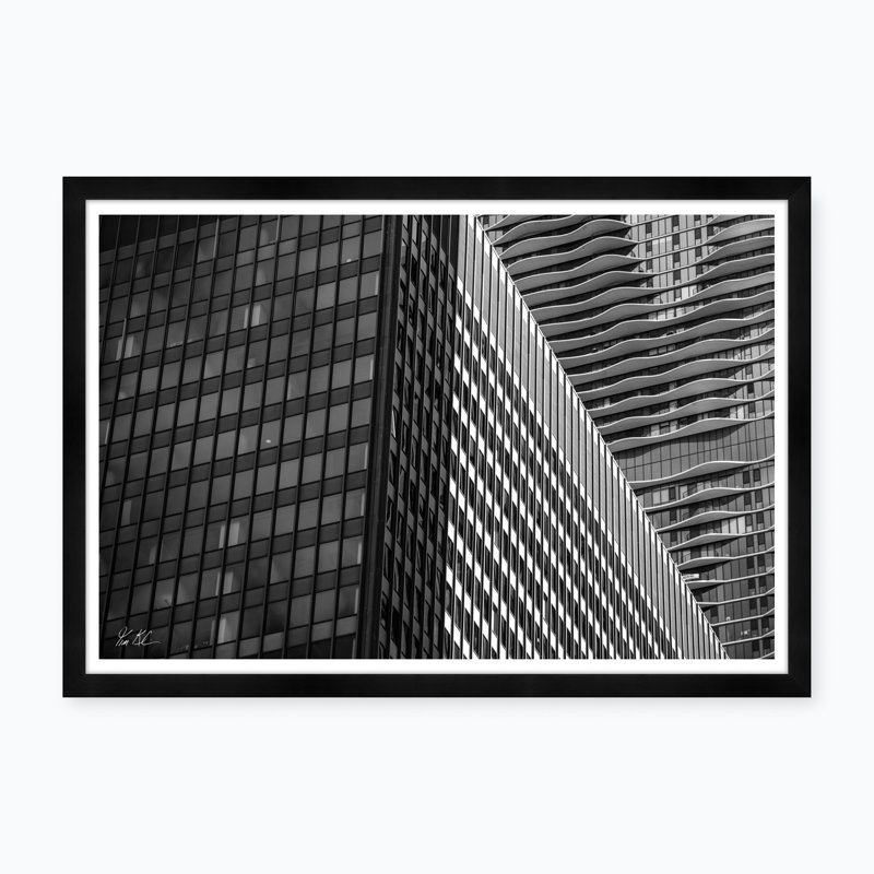 Graphic Building Scape With Terraces III Print by Tim Klein