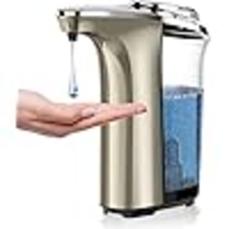 Distributeur de savon automatique, sans contact 17 oz / 500 ml avec capteur infrarouge amélioré, 5 niveaux de distribution de savon réglables, distributeur de savon à main liquide pour salle de bain