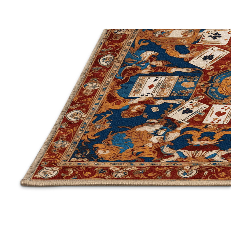 Tapis brun français lavable à la machine, Carré 4 pi