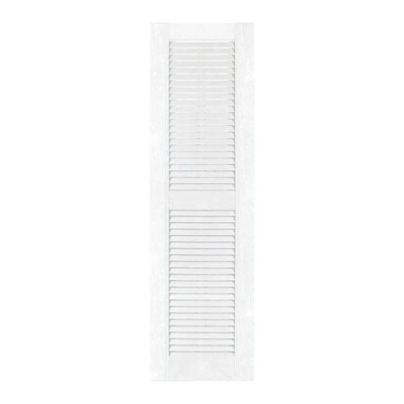 Volet à persiennes sur mesure avec dessus droit, 32", Blanc, 16.25"
