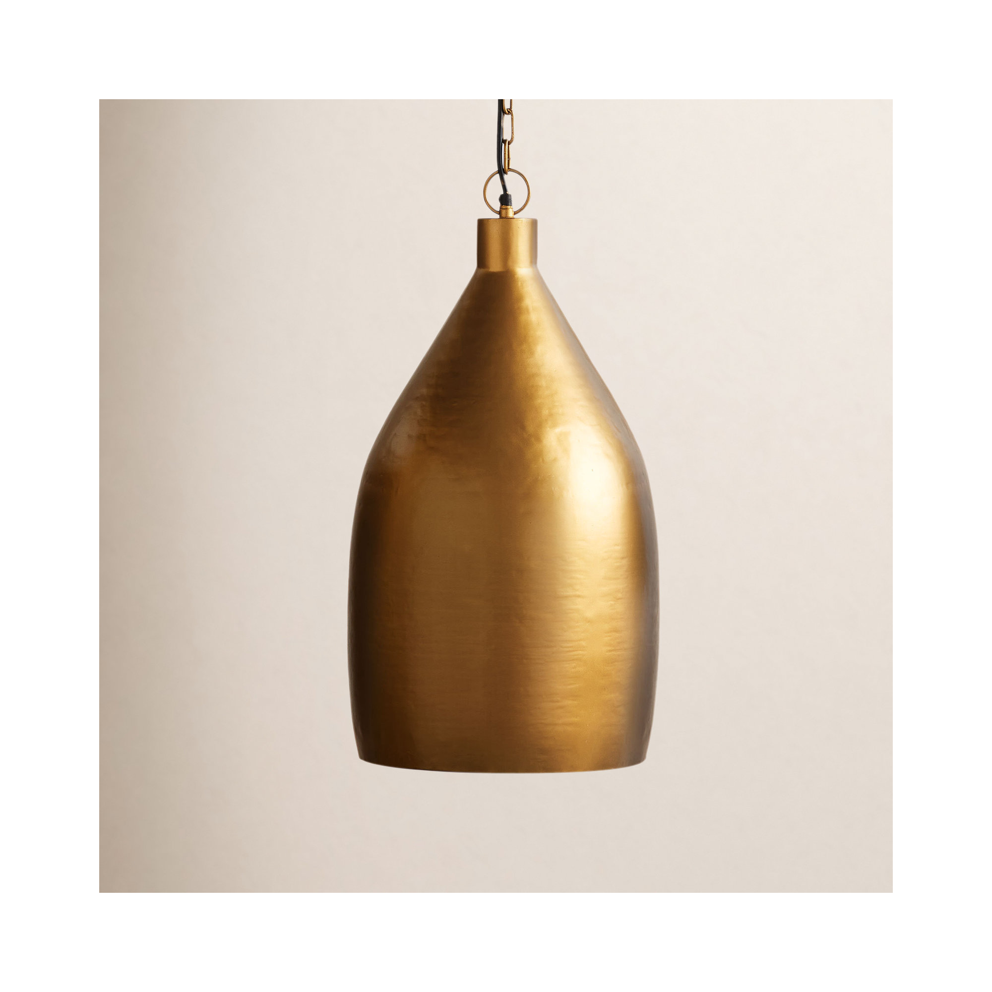 Single Light Iron Dimmable Pendant, 28.5'' H X 13'' W X 13'' D , Gold