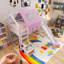 Lit mezzanine simple en bois avec tente-133202600