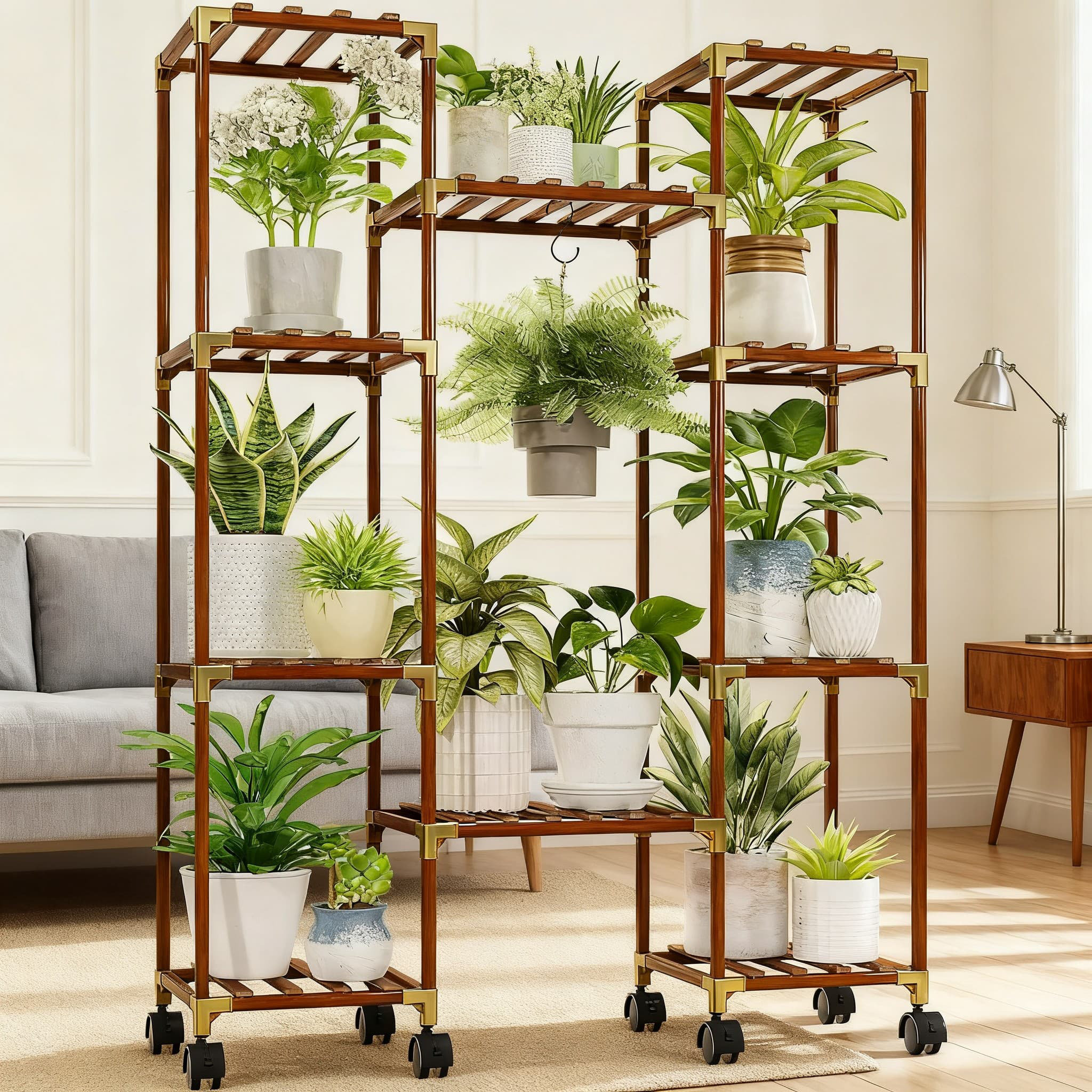 Arlmont & Co. Mobile Plant Stand With Wheels For Indoor Outdoor Use ...