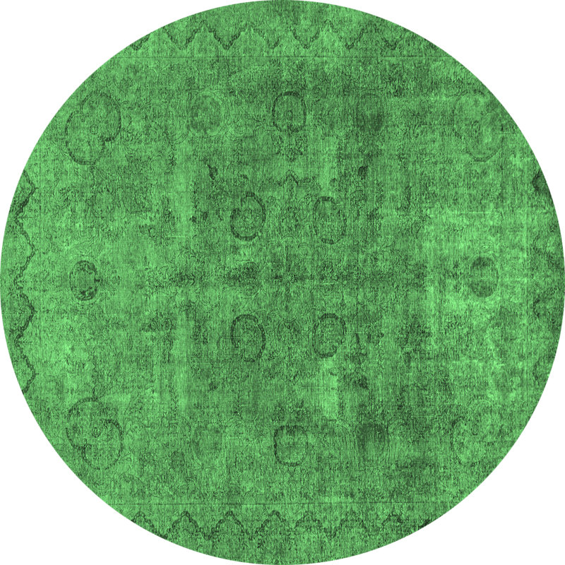Washable Geometric Indoor Rug, Round 6'
