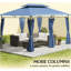 Pavillon de jardin extérieur avec rideaux, pavillon de patio à double toit, pour jardin, pelouse, cour et terrasse-125293543