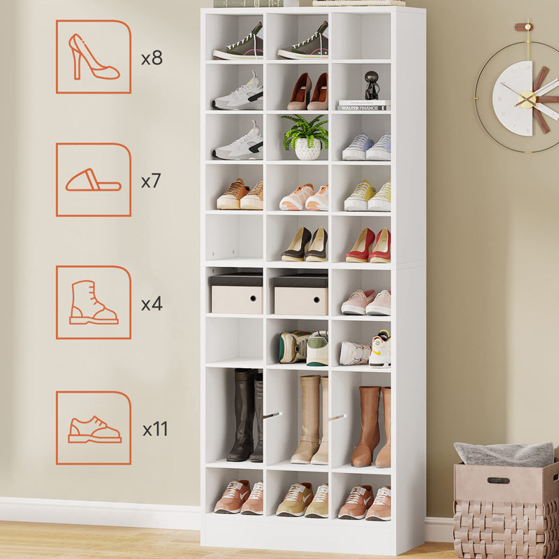 Range-chaussures 30 paires, Blanc