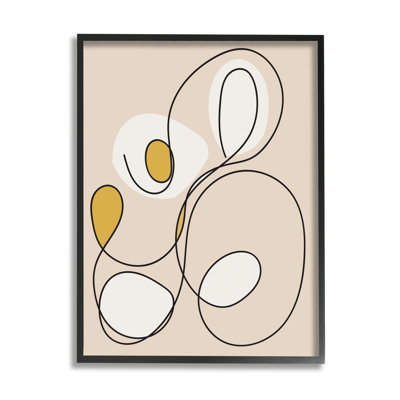 Ba-285 - Ligne tourbillonnante encadrée sur beige
