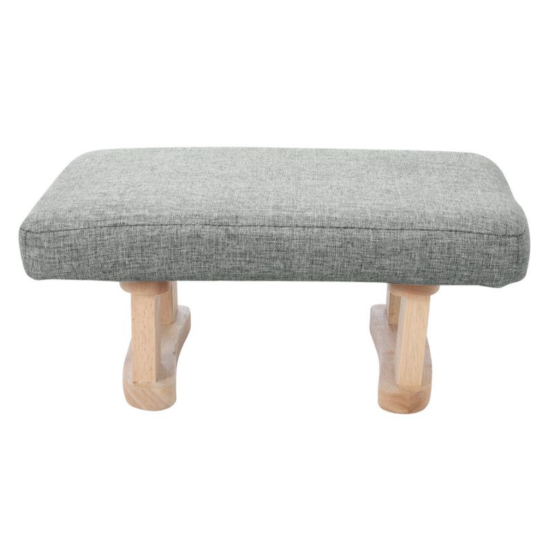 Benney 41cm Wide Rectangle Solid Colour Footstool Ottoman, Grey