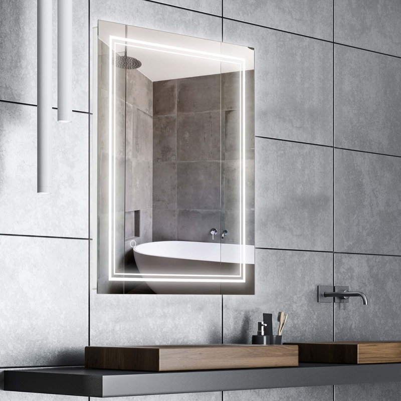 Miroir de salle de bain 32 po x 24 po à DEL kleankin