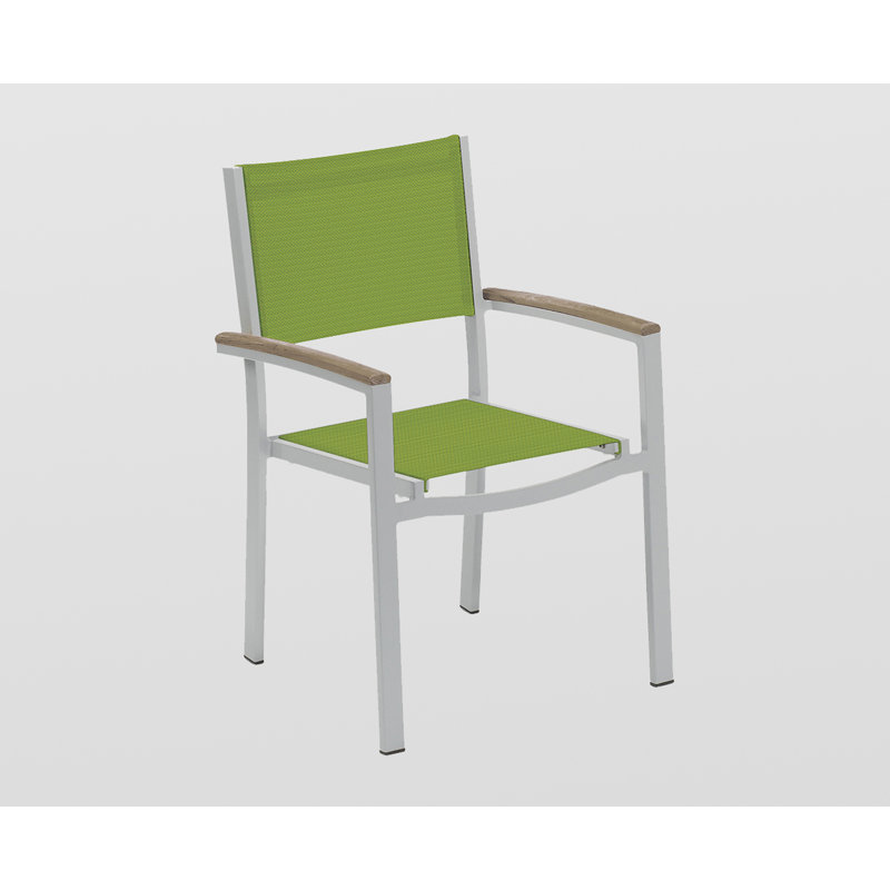 Travira Stacking Patio Dining Chair, Go Green, Tekwood Vintage, Flint