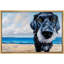 «Seaside Sentine Majestic Black Dog On Beachside Portrait Modern Coastal Nautical Art Decor» sur-98179676-98179678