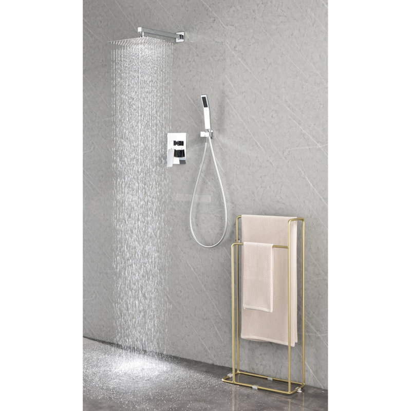 12" Rain Shower Head Wall Mount - Brass Built Natural Tenacity Self-Cleaning Technique American Standard Pipe Bonding Method Cleanliness Route