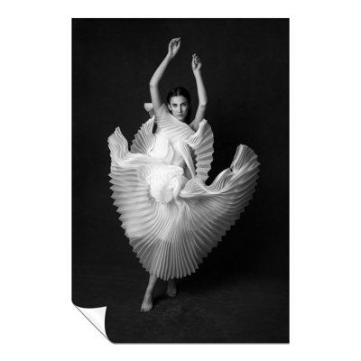 Dancing Woman In Swan Dress - No Frame Print