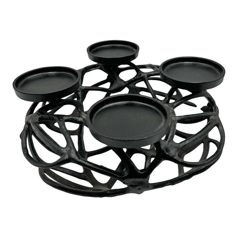 4.5'' H Aluminum Tabletop Candelabra, Black