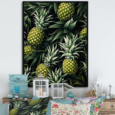 Vert et ananas paradis II - ananas, art mural