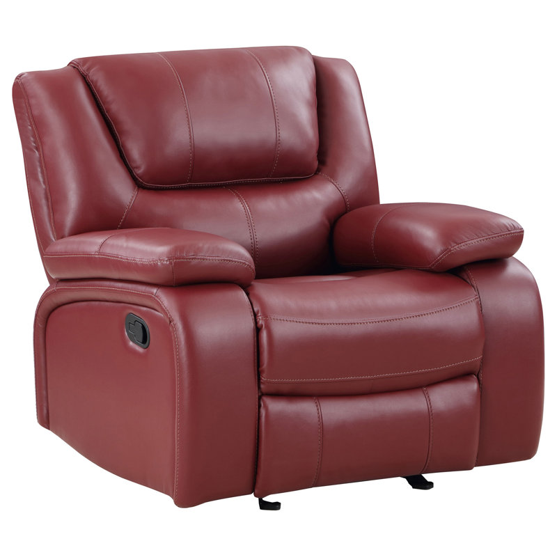 Elodie Red Upholstered Glider Recliner Chair, Red