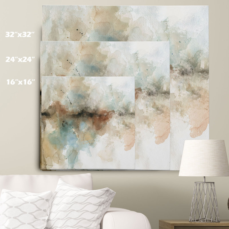« island brume i » par carol robinson, reproduction d’art sur toile tendue, H 16 po x l 16 po x P 1,5 po