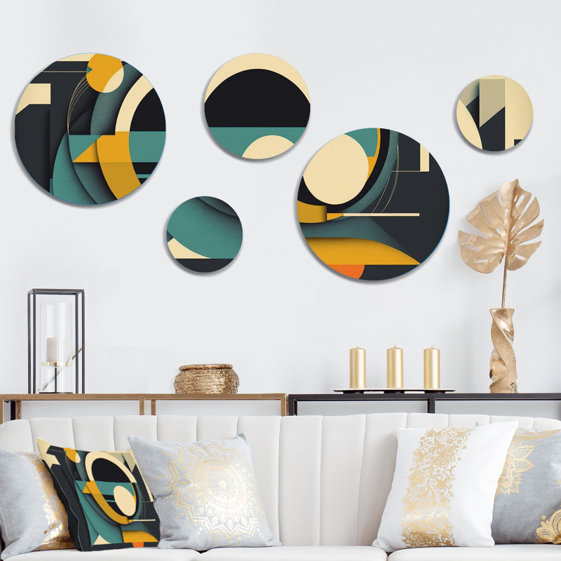 Mid-century Retro Dimensions I - Modern Midcentury Metal Wall Décor