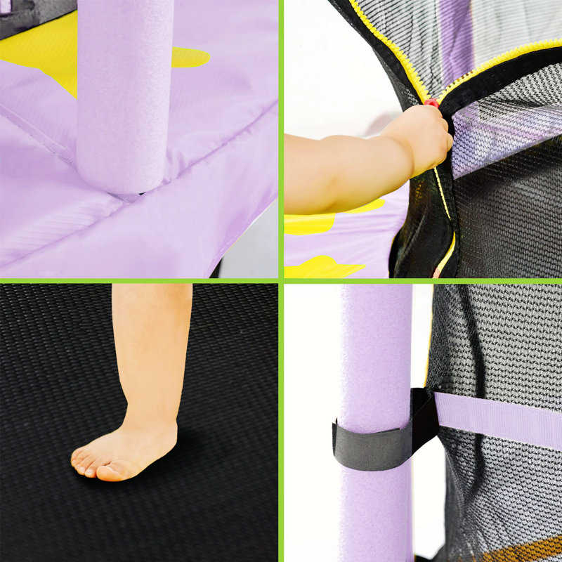 Creationstry Round Backyard Trampoline, Purple, Purple
